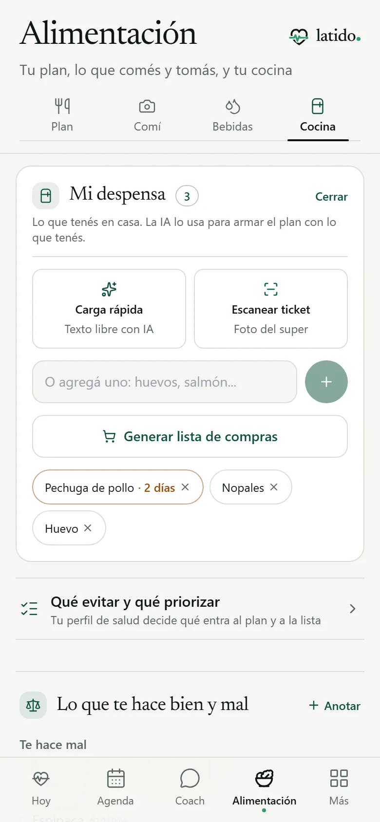 Tu cocina con productos y lo que vence pronto