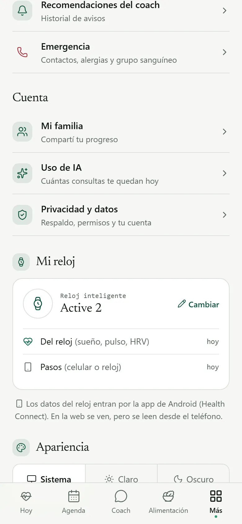 Tarjeta Mi reloj con lo que llega del reloj y del celular